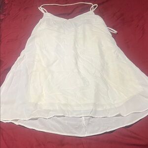Off White Spaghetti Strap Slip Dress